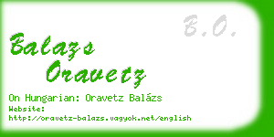 balazs oravetz business card